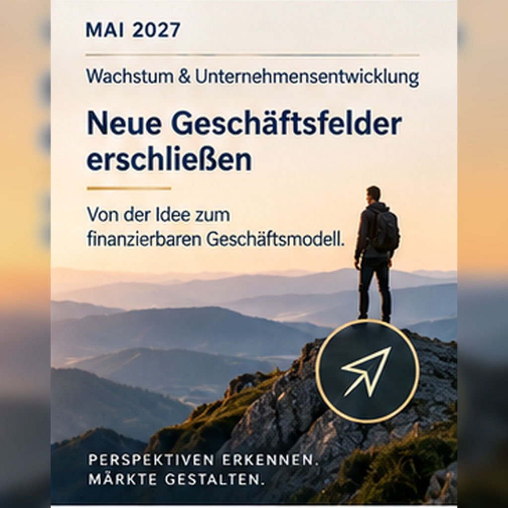Ein Mann steht auf einem Bergkamm und schaut in die Ferne